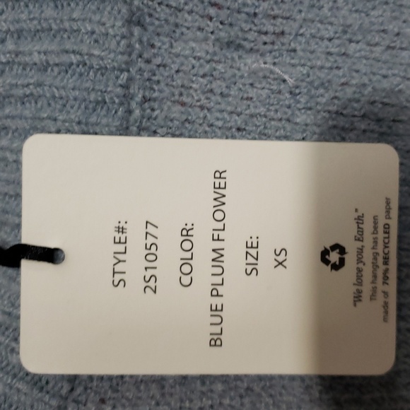 Hippie Rose Sweater Vest Blue Plum Flower New - Picture 4 of 5